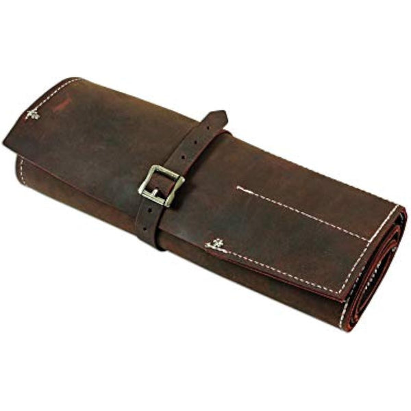 Gunson 77168 Leather Tool Roll Antique Finish 15 Pockets , Brown