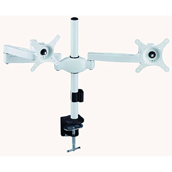 Allcam MDM05 Dual Monitor Arm Stand w/Desk Mount Clamp & Grommet for two 17"-27" Screens in White