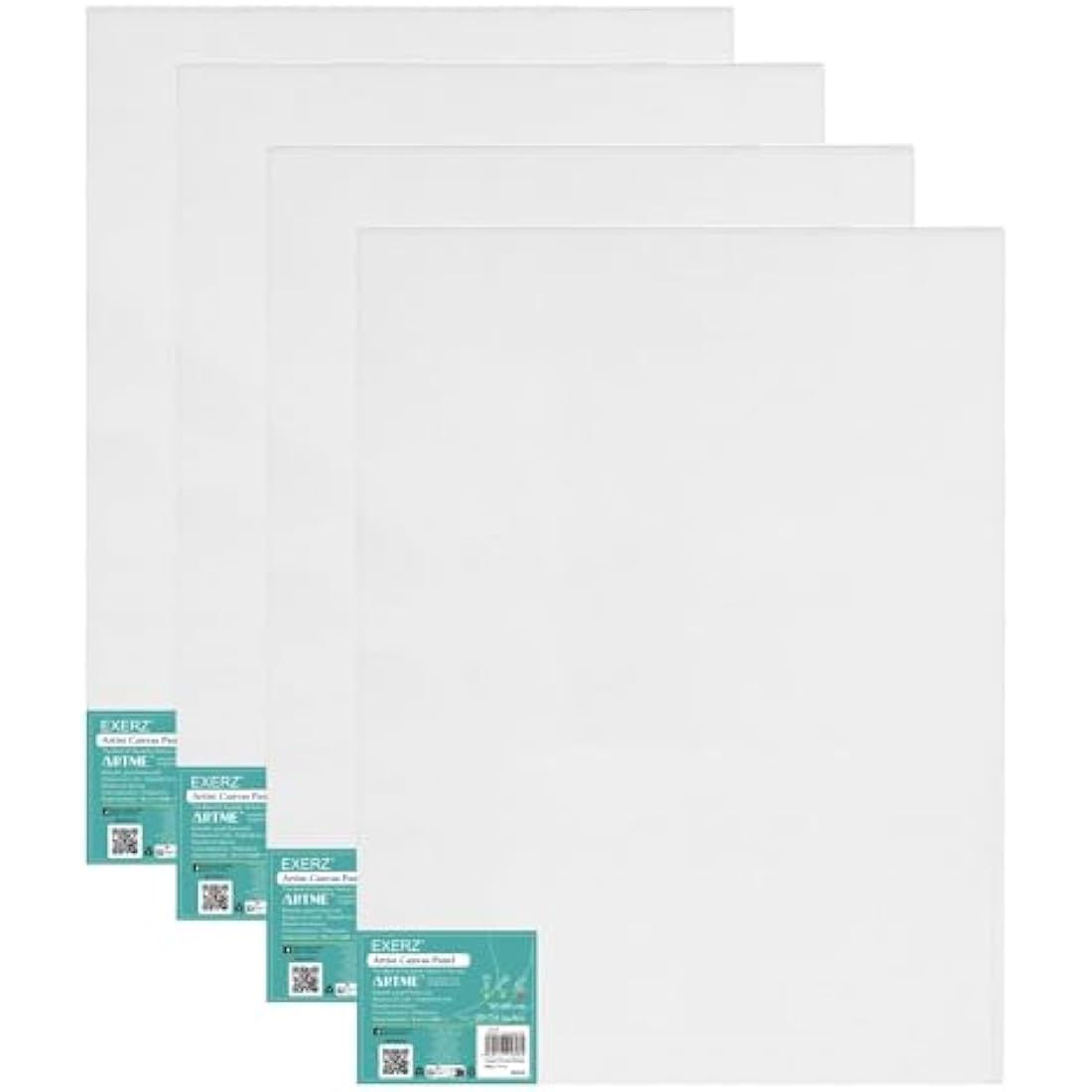 Exerz 50x60cm 4pcs Canvas Panels 3mm 280gsm Blank Artist Canvas Board/ 100% Cotton/Triple Primed/Acid Free/Medium Grain - Oil & Acrylic Painting (50x60cm-4pk)