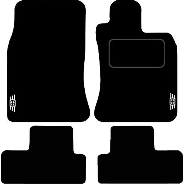 Lusso Carpet Floor Mats for Car | Tailored/Compatible to Fit Mini Cooper R50 R53 from 2001 to 2006 | Front & Rear with Heel Pad | 4-Piece Set (Black Edging)