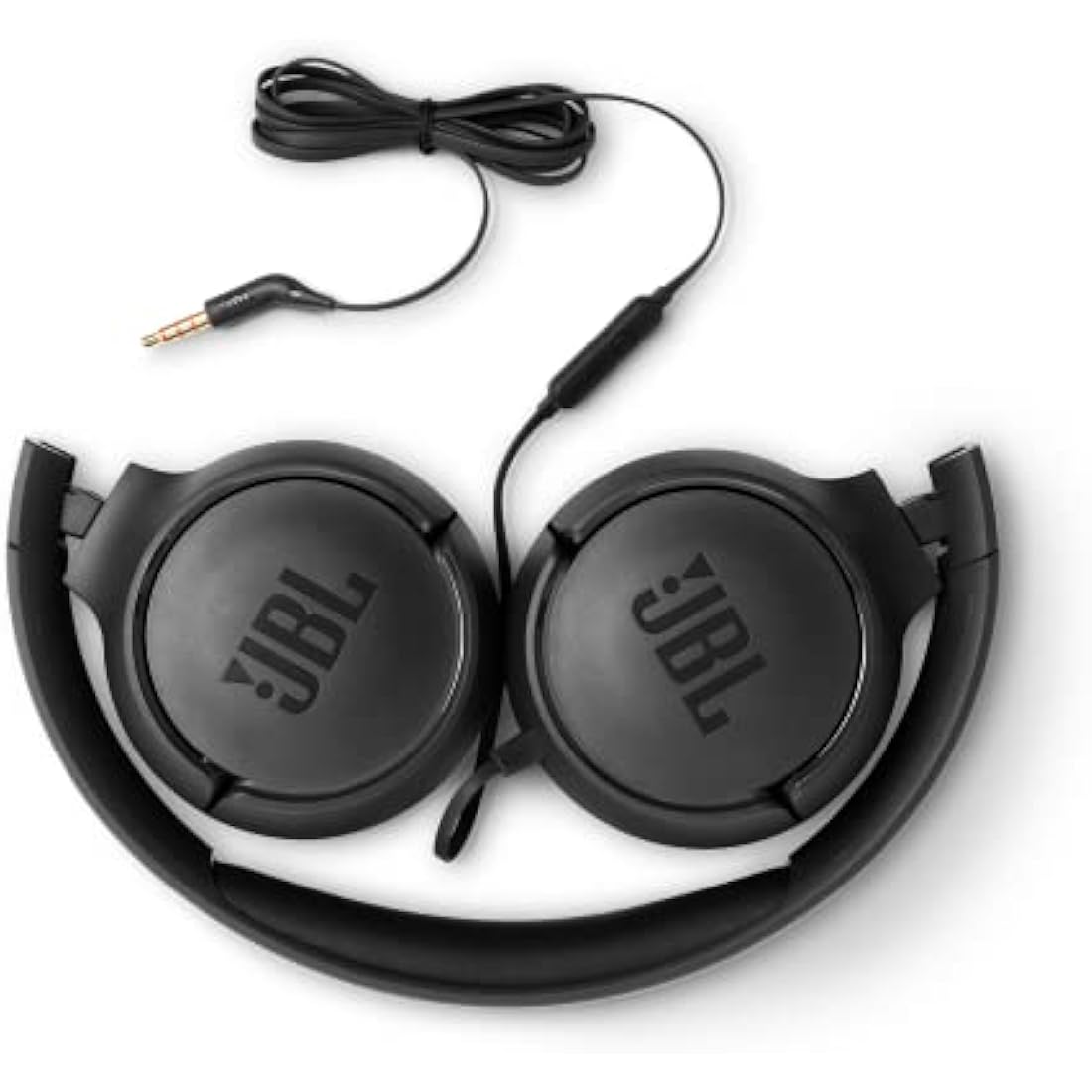 JBL Tune 500 On-Ear Lightweight Foldable Headphones with Pure Bass Sound, 1-Button Remote with Built-In Microphone, Black