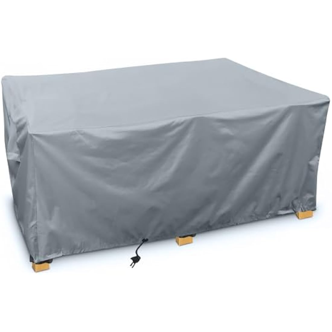 Kingsbridge Rectangular Garden Furniture Table Cover 600D Heavy Duty Fabric, Double Stitching, Waterproof, Anti UV, Breathable, Rip Proof, Grey Outdoor Patio Furniture Protector 170 x 100 x 75cm