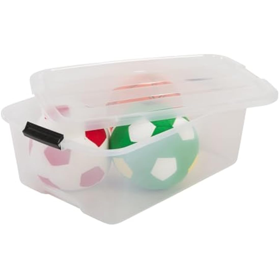 Iris Ohyama Plastic Storage Boxes with Lids, 30L, Set of 3, Clear, Latching Buckles with Handles, Stackable, Nesting, Strong & Durable, For Closet, Garage, Home, Office, Organising Tote Bins, TB-30