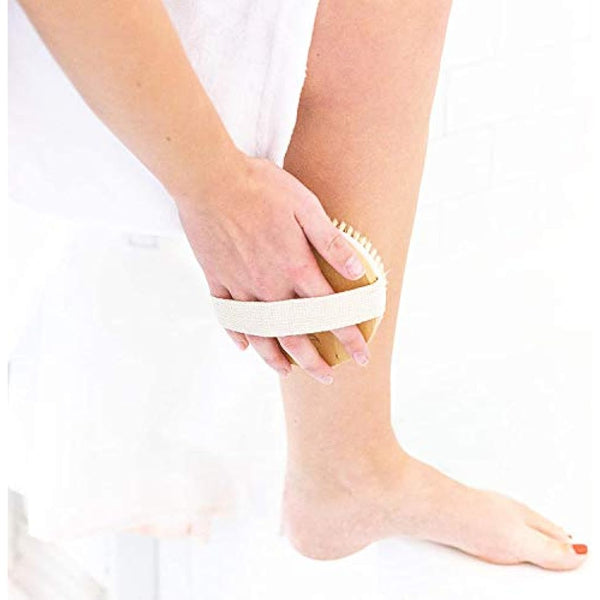 Mytlp Bath Body Brush Natural Bristles with Massage Nodules Reducing Cellulite Toxins