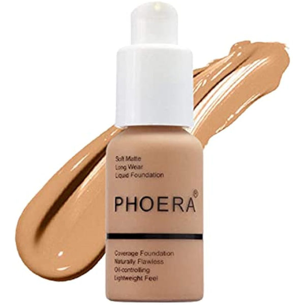 Aquapurity Phoera® Full Coverage Foundation Soft Matte Oil Control Concealer 30ml Long Lasting Flawless Cream Smooth (105 SAND)