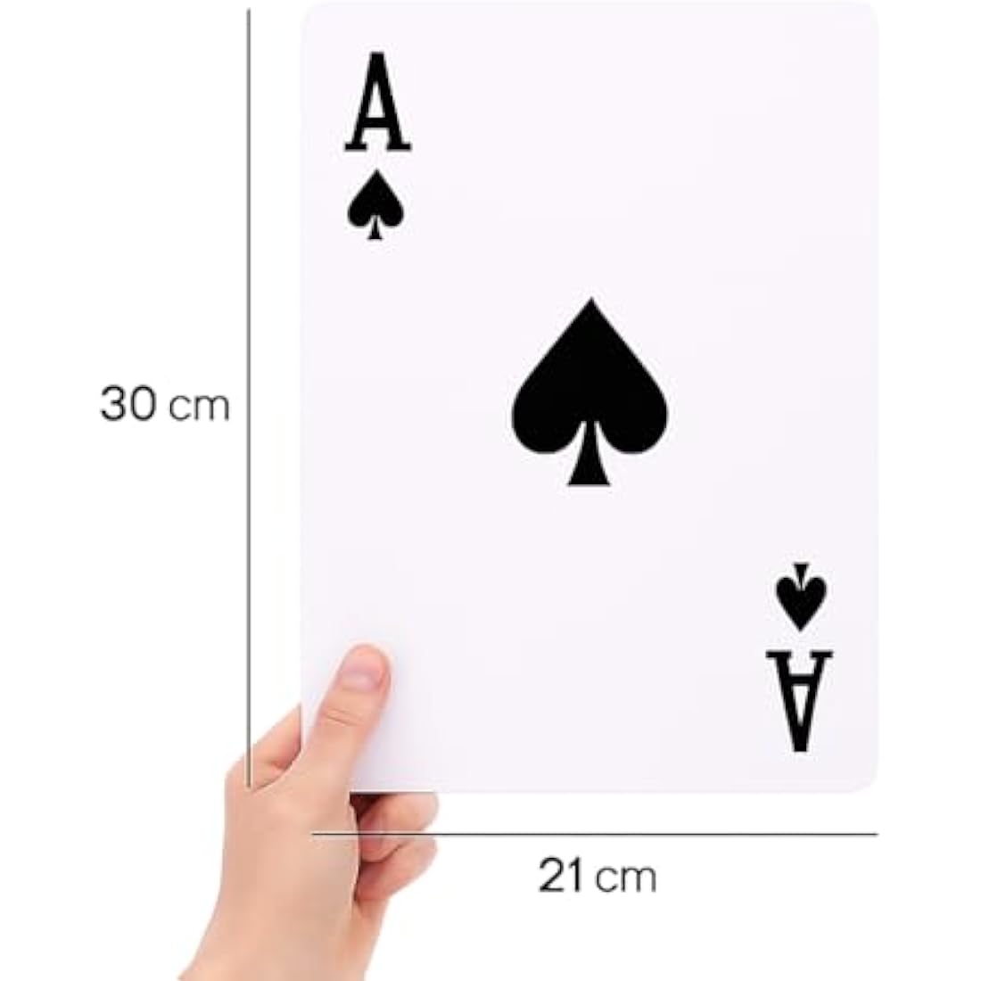 GrassVillage Jumbo A4 Playing Cards – Giant 28cm x 20cm Plastic Coated, Water Resistant Deck for Family Party Games, BBQs, Garden, Indoor & Outdoor Fun, Christmas & Events