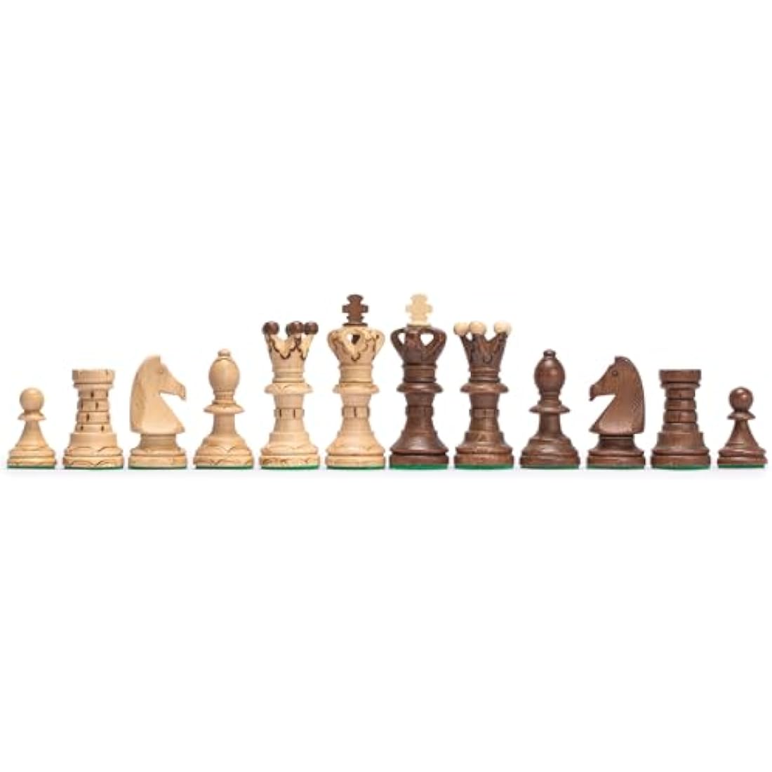 Husaria European International Wooden Chess Game Set, "Ambassador" - 55 centimeters - Large-Size Chess Set with Handcrafted Chessmen and Felted Folding Board