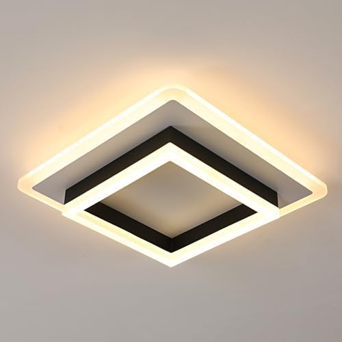 DELIPOP Modern Ceiling Lights, 30W 3375LM Square Ceiling Lamp Warm Light 3000K, LED Ceiling Lighting for Bedroom Living Room Hallway Office Kitchen Balcony