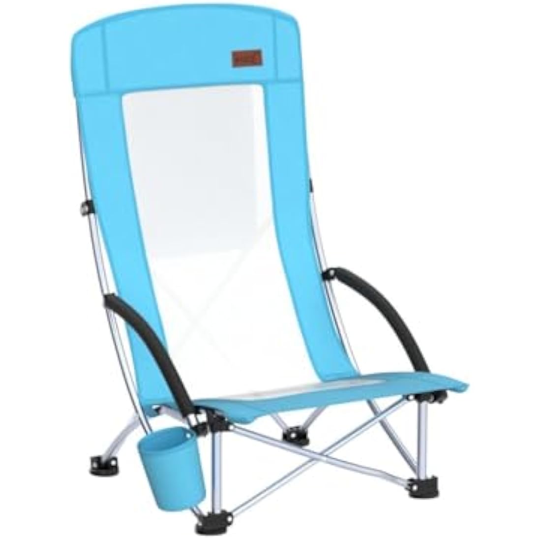 Nice C Beach Camping Chair, Folding Chair w/Cooler High Back, Ultralight Chair with Cup Holder & Carry Bag Compact & Heavy Duty Outdoor, Camping, BBQ, Beach, Travel, Picnic, Festival (2 Of BLUE)