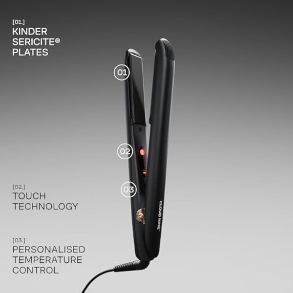 CLOUD NINE The Touch Iron Hair Straightener Gold Edition | Variable Temperature Control Quick Heat Touch Technology Sericite Infused Plates Spring Flex Styling | Perfect for Smooth Sleek Results