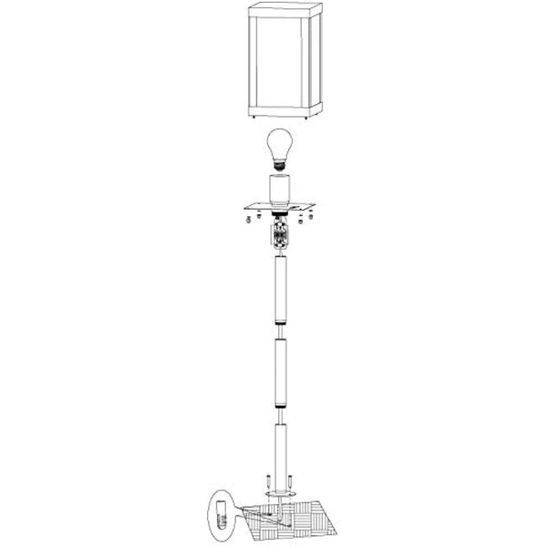 Eglo Alamonte 1 Outdoor Lamppost, Black Glavanized Steel and Clear Glass Driveway Light, Electric Garden Lighting, E27 Socket, IP44