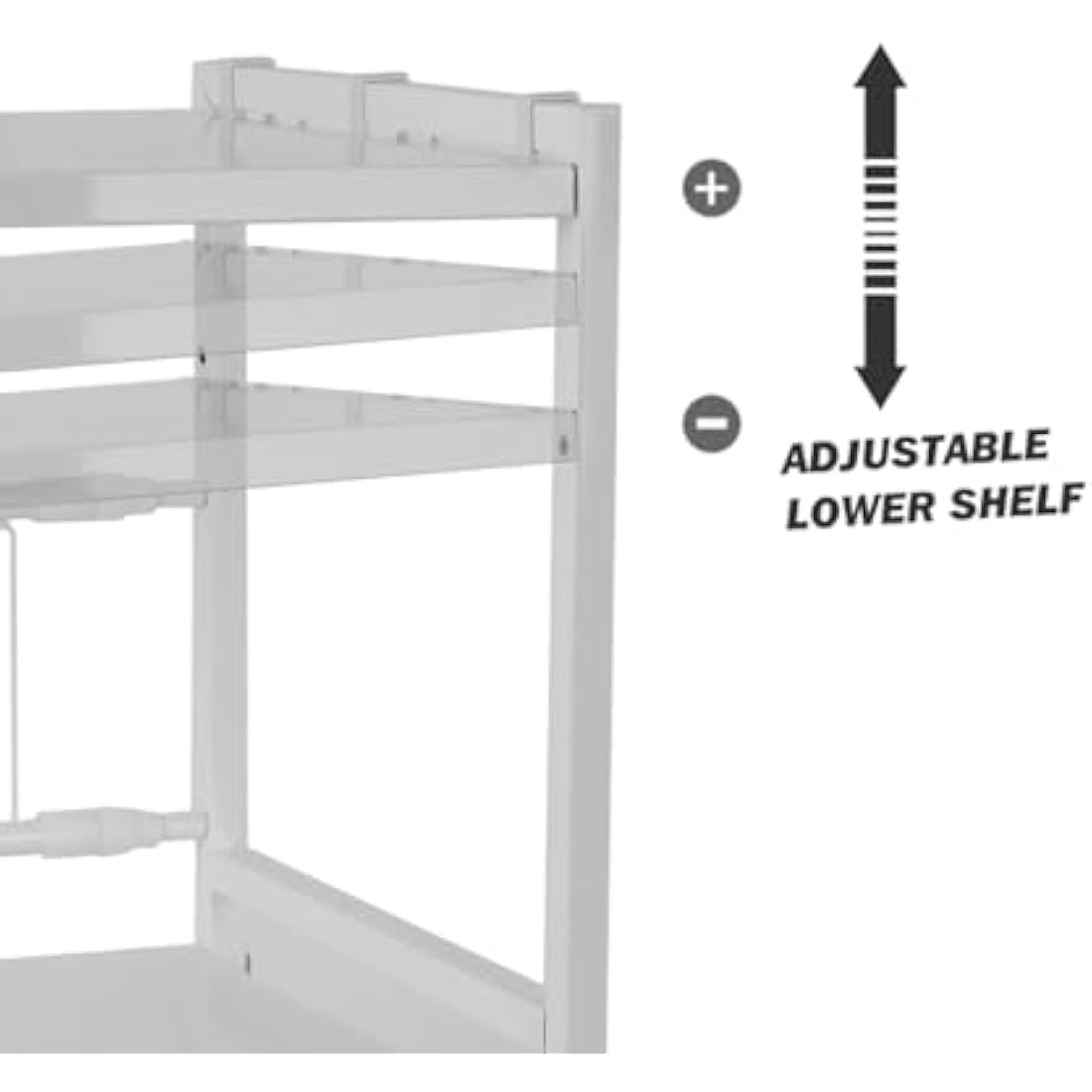 Multibao Expandable Microwave Shelf, 3 Tier Microwave oven Rack Stand Storage Holder Kitchen Corner Shelf Desktop Printer Shelf Rack, Bakers Rack (White)