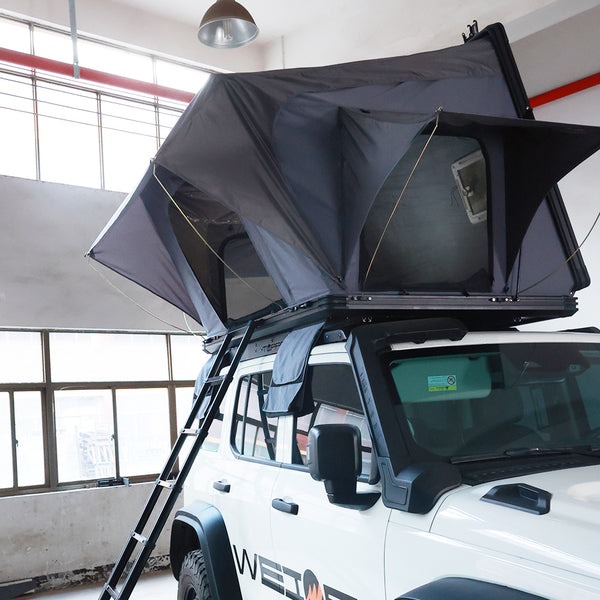 WEIER Vehicle Car Rooftop Tent - For Car / RV / Pickup / Van / Camper / 4x4 + Ladder + 7cm Mattress + Light + Shoe Bag