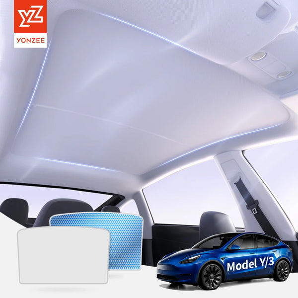 YZ For Tesla Model 3 Y Highland 2021-2025 magnetic suction clip Sun Shades Glass Roof Sunshade Front Rear Sunroof Skylight