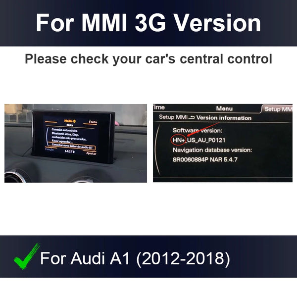 Wireless Apple CarPlay Android Auto Interface for Audi A1 2012-2018, with Mirror Link AirPlay Navigation Car Play Functions
