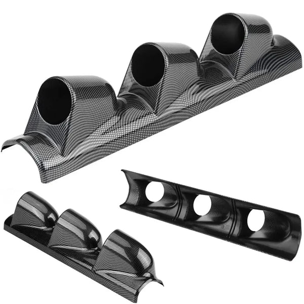 Universal Car Gauge Holder 52mm Left Right 3 Hole A Pillar Column Gauge Pod Holder Meter Stand Carbon Fiber