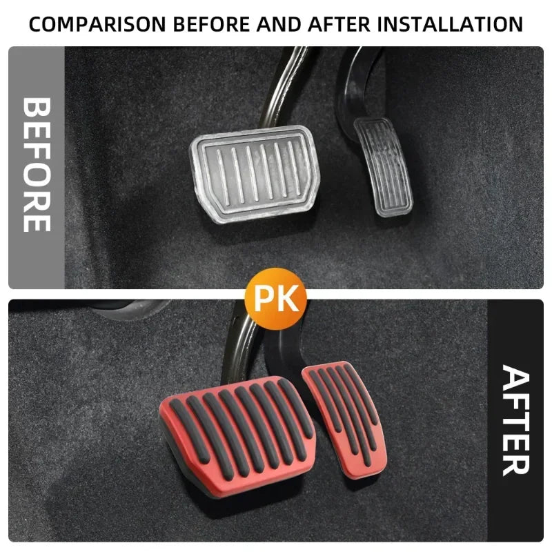 Futhope Car Foot Pedal Pads Covers For Tesla Model 3 Y Highland 2021-2024 Litchi grain anti Slip Accelerator Brake Rest Pedal