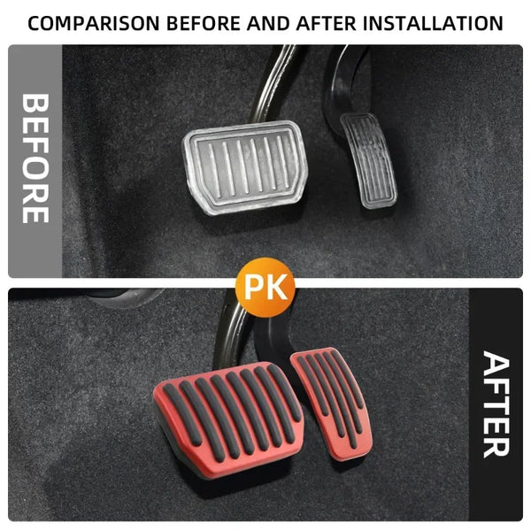 Futhope Car Foot Pedal Pads Covers For Tesla Model 3 Y Highland 2021-2024 Litchi grain anti Slip Accelerator Brake Rest Pedal