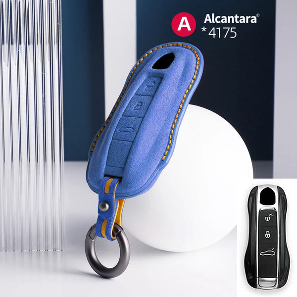 Alcantara High-quality Car Key Case Cover For Porsche Panamera Spyder Carrera Macan Cayman Cayenne 911 970 981 991 Accessories