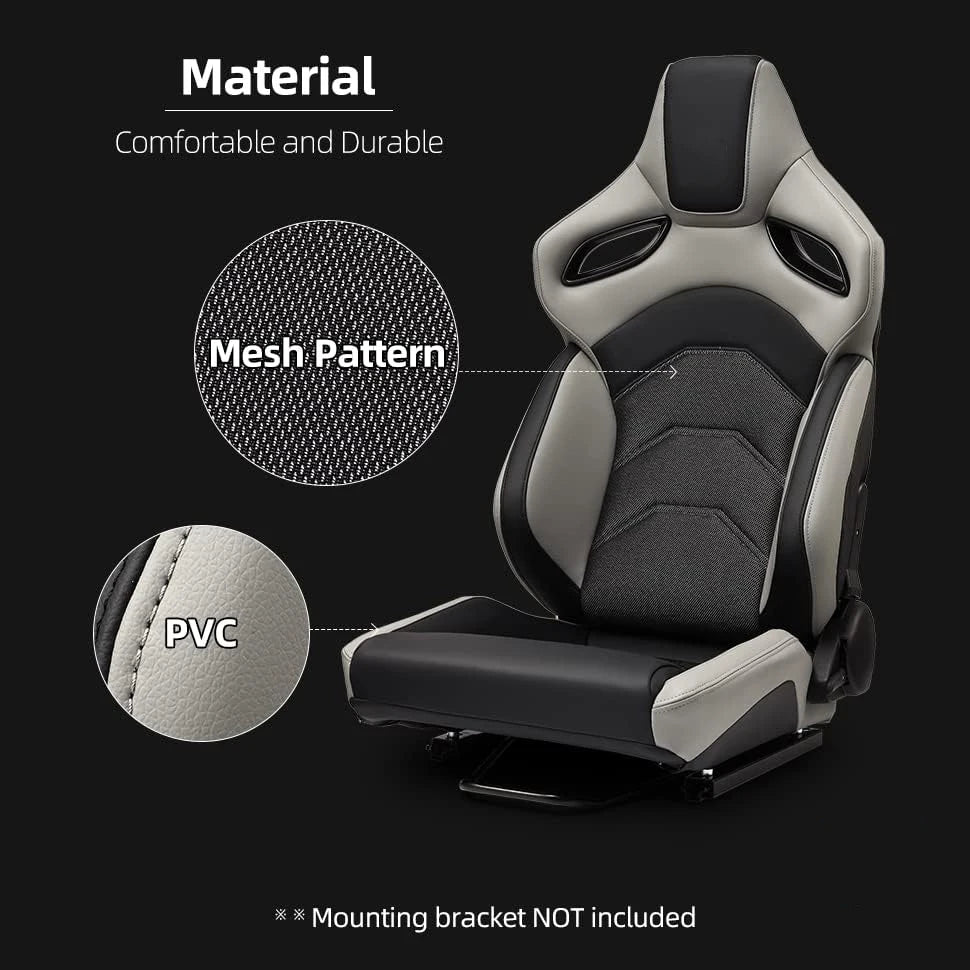 JIABEIR 9007 Grey Shining Mesh Fabric Adjustable Interior Accessories Simulator Sim Bucket Car Racing Seats