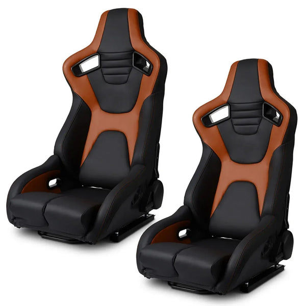 1Pcs Universal Racing Seats 90-180 degree Adjustable Car Bucket Seats PVC Leather Sport Simulator Gaming Racing Seat with Slider