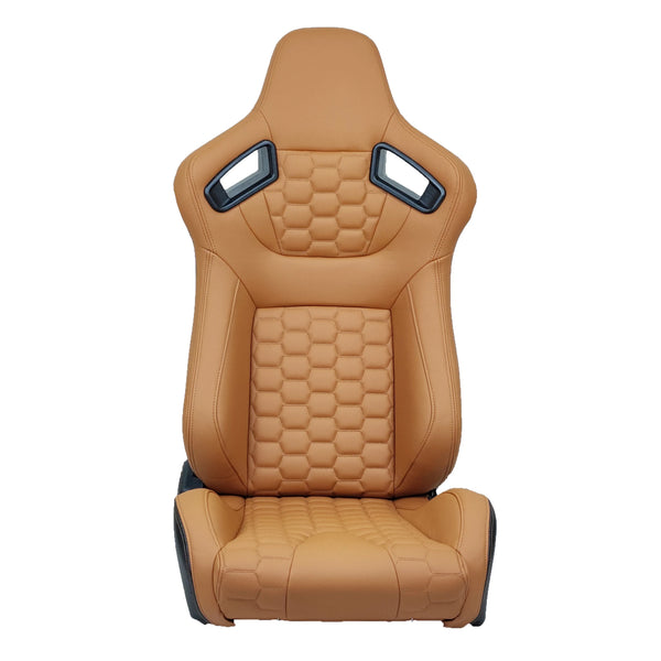 JIABEIR 9008 Brown High Quality Leather Adjustable Simulator Sim Bucket Car Racing Seats