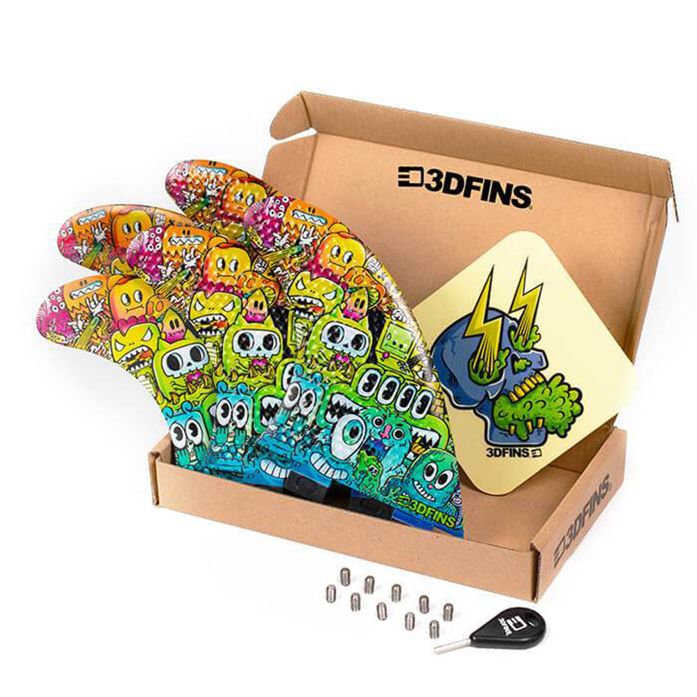 3D Fins - All Rounder 5 Fin - Medium - Monsters (FCS1/Futures)