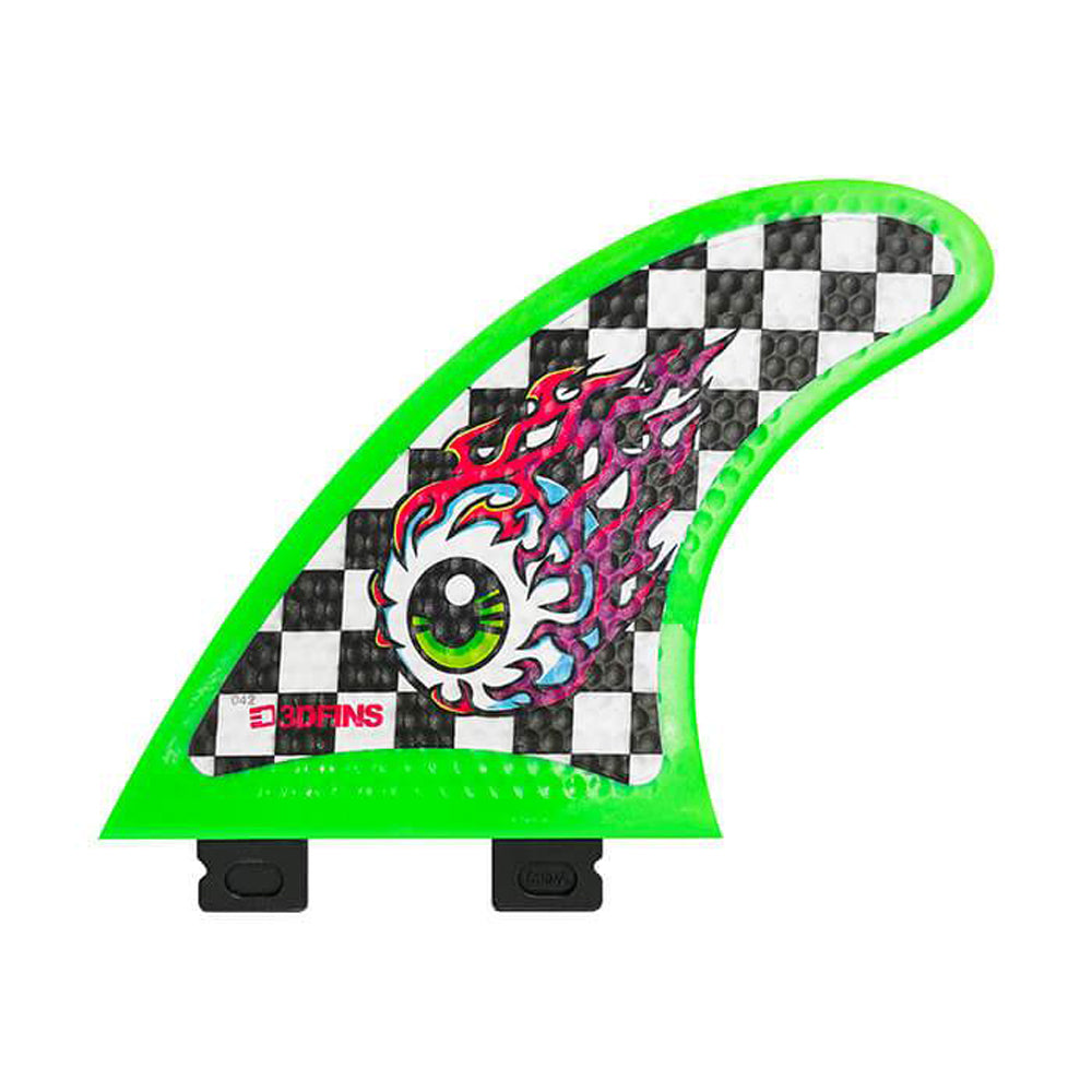 3D Fins - All Rounder Thruster - Soft - Eye Ball Checkers (FCS1 / FCS2 / Catch Surf / Futures)