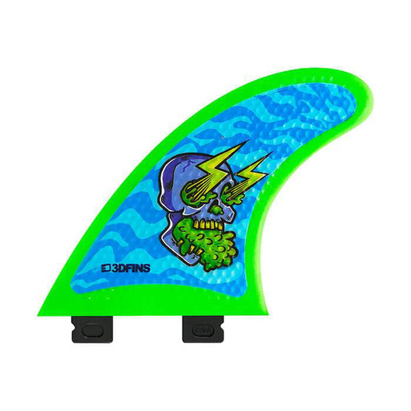 3D Fins - All Rounder Thruster - Soft - Skullbolt Zebra (FCS1 / FCS2 / Catch Surf / Futures)