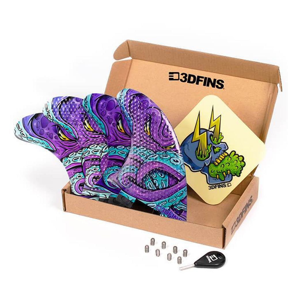 3D Fins - All Rounder Quad - Medium - Kracken (FCS1/Futures)