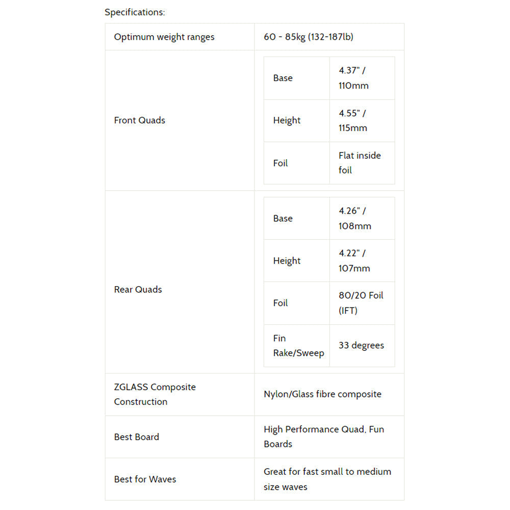 3D Fins - All Rounder Quad - Medium - Pizza (FCS1/Futures)
