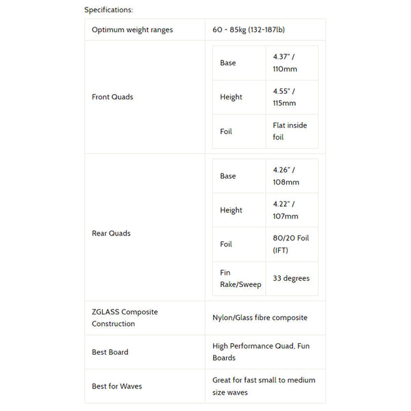 3D Fins - All Rounder Quad - Medium - Pizza (FCS1/Futures)