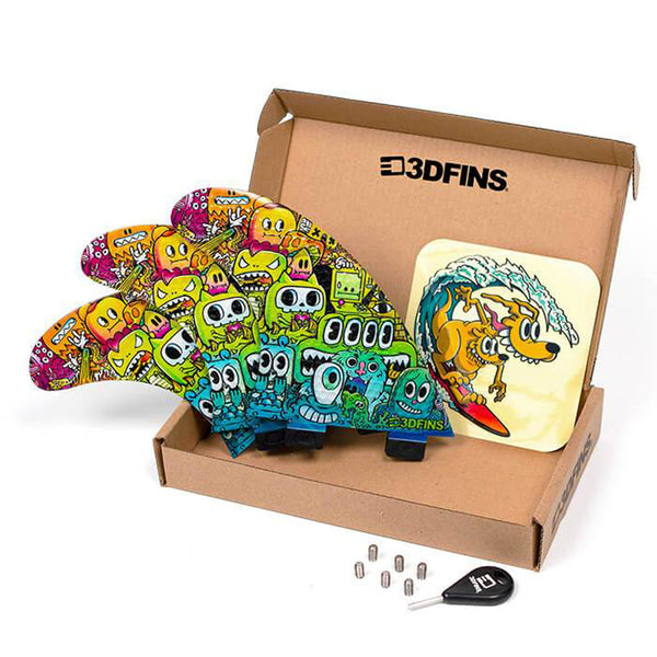 3D Fins - All Rounder Thruster - Medium - Monsters (FCS1/FCS2/Futures)