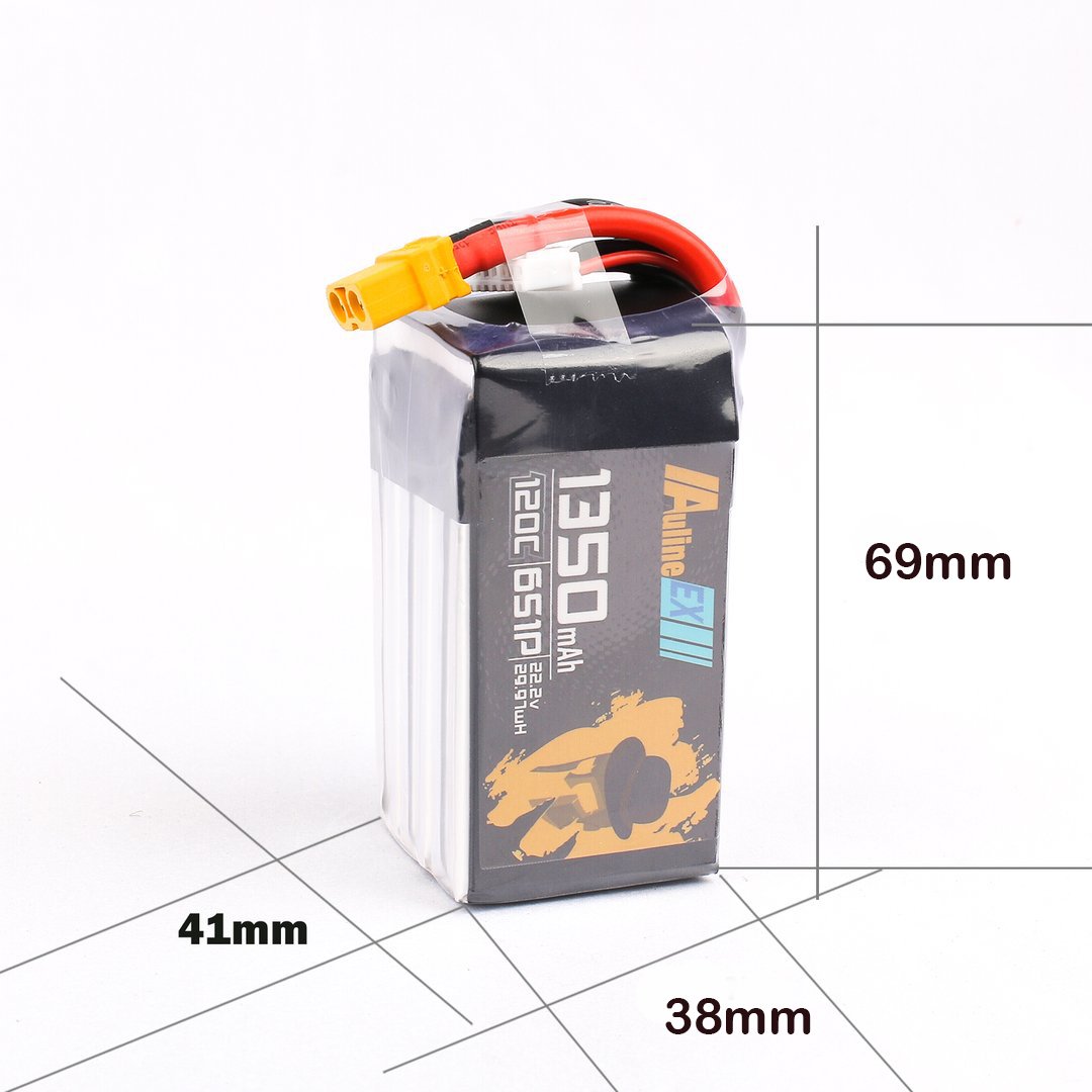 AuLine 1350mAh 6S 22.2V 120C XT60 Lipo Battery