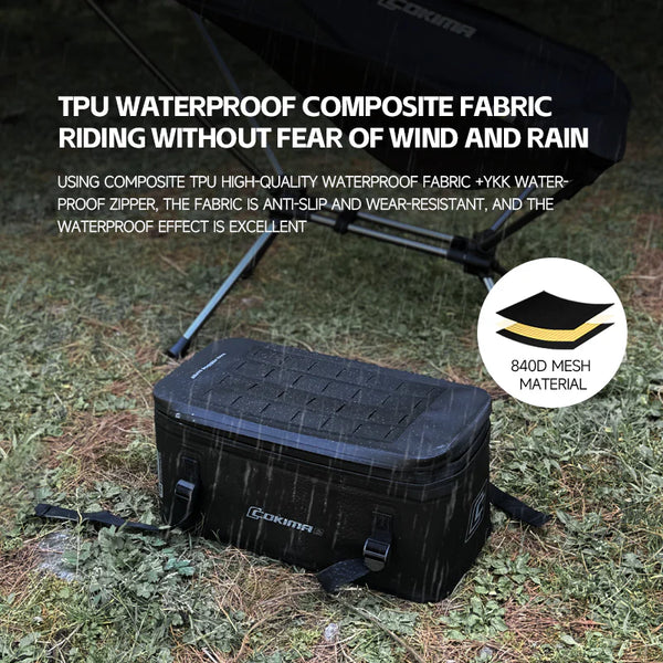 Cokima PanTop® - Moto Pannier Lid Bags - Motorcycle Waterproof Bag x2 Pannier Bags 16L Waterproof Tail Side Box Expansion Bag Motorcycle Motorbike Luggage Storage Bag Panier Adaptive