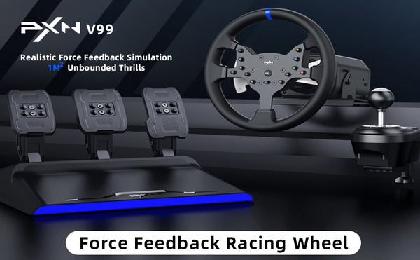 PXN V99 PC Racing Wheel with Pedals and Shifter 3NM Force Feedback Steering Wheel for PC PS4 Xbox One Xbox Series X | S