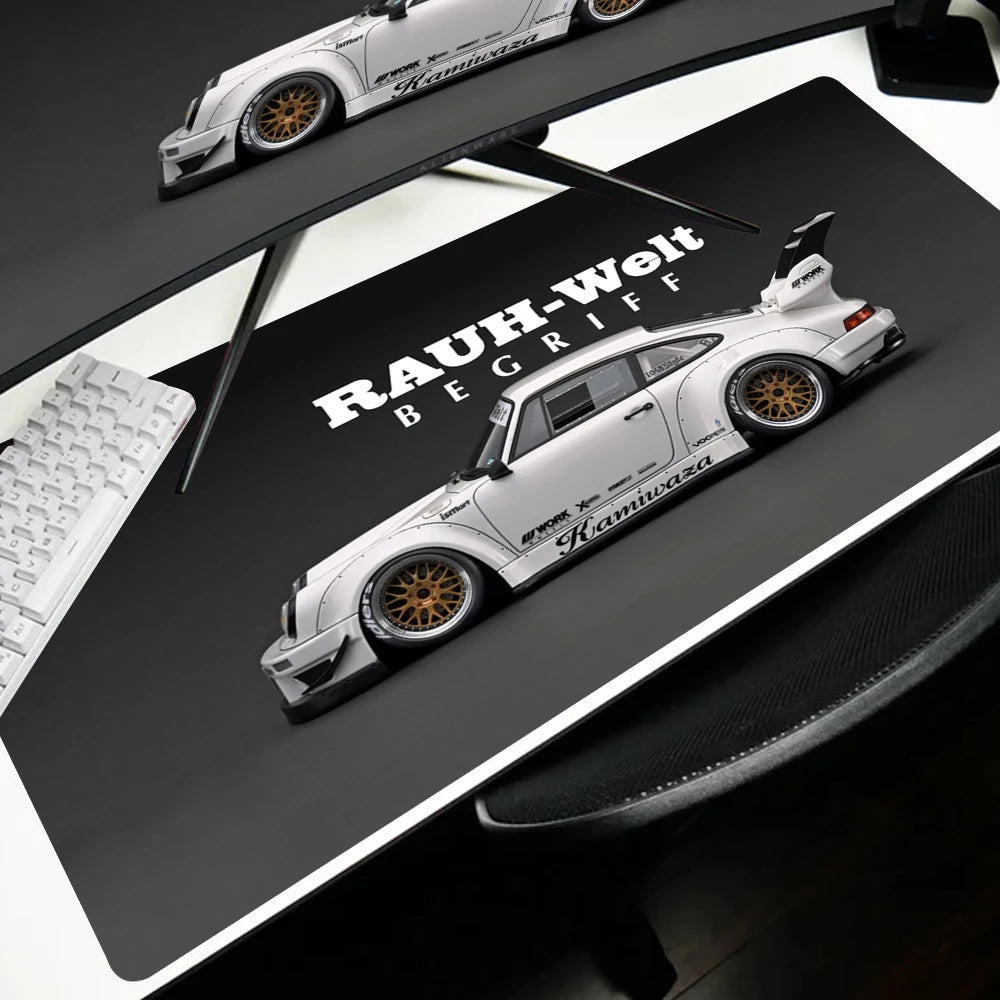Japan sports car jdm RWB 911 964 933 XXL Mousepad Boy Pad Natural Rubber mousepad Desk Mat Anime Lock edge Mousepad