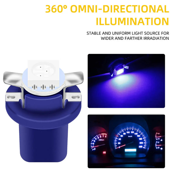 10Pcs B8.5D 509T B8.5 5050 Led Auto Car LED Dashboard Bulbs Instrument Panel Wedge Indicator Lights Cluster Gauges Lamp 12VDC