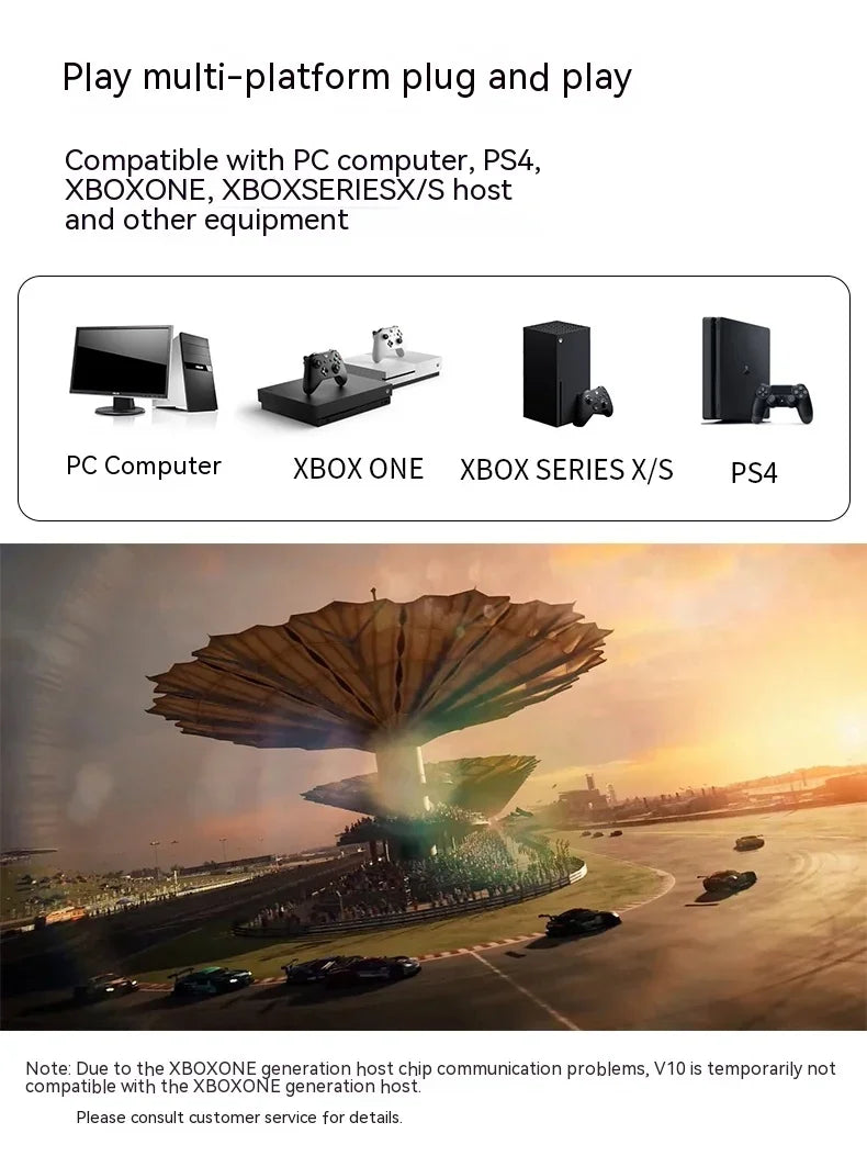 Pxn V10 Steering Wheel Gaming Controller Wired Force 900 Rotation Game Steering Wheel For Ps3/Ps4/Switch/Xbox Man Gifts Custom