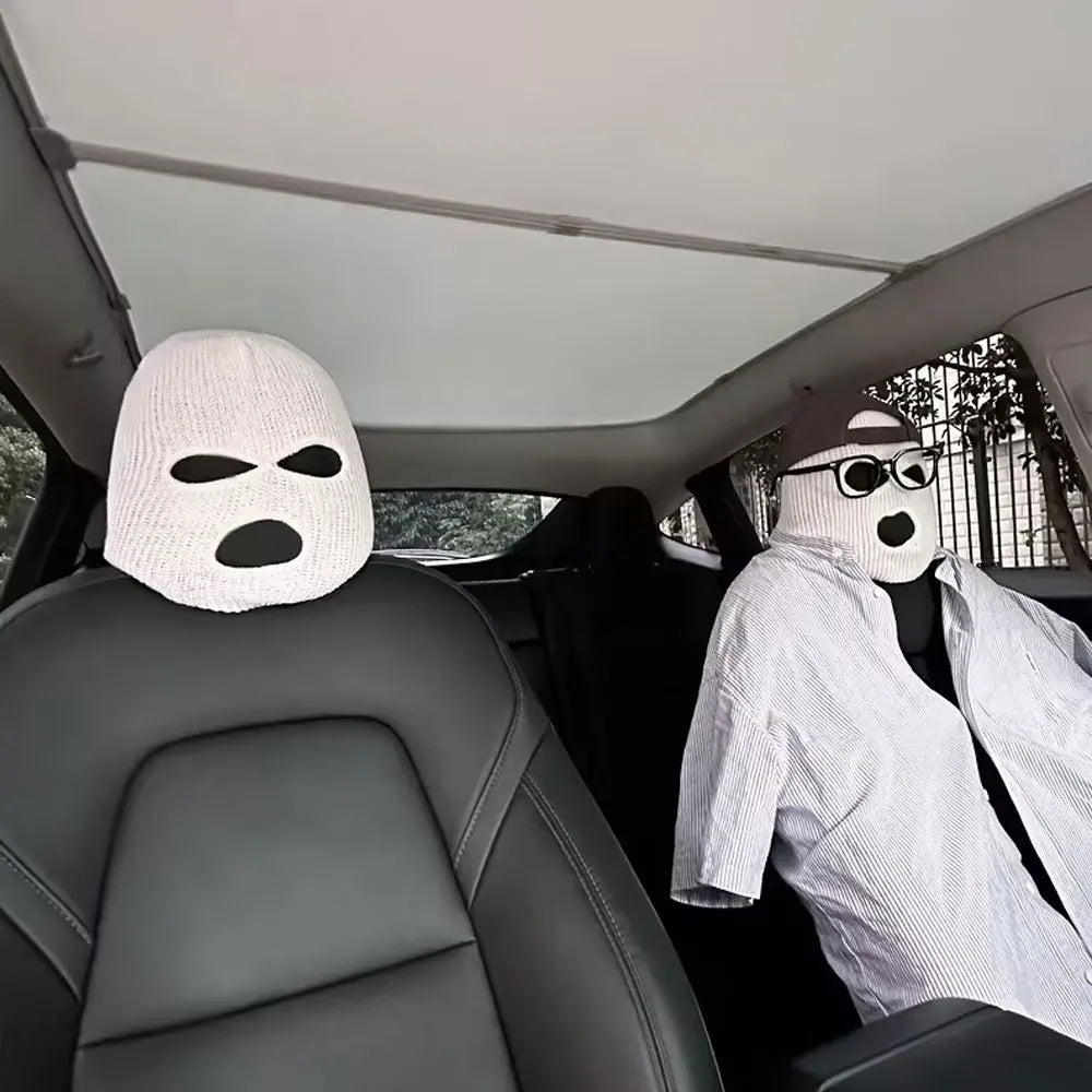 For Tesla Model Y Model 3 Car Seat Headcovering Personality Funny Hats Interior modification accessories Sentinel mode