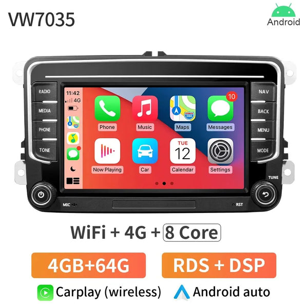 GRANDnavi Android13 Car Radio GPS For VW Volkswagen Skoda Octavia Golf 5 6 Touran Passat B6 Polo Jetta 2Din Multimedia Player