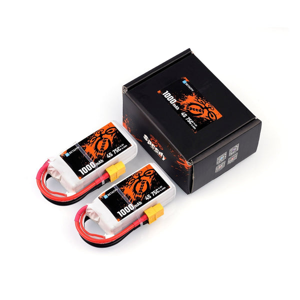 BetaFPV 1000mAh 4S 75C Lipo Battery (2pcs)