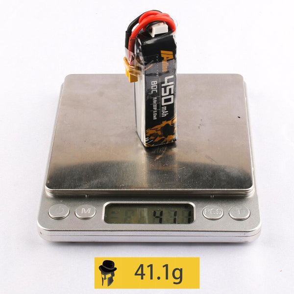 AuLine 450mAh 3S 11.4V HV 80C XT30 Lipo Battery (2x Pack) for Toothpick and CineWhoop