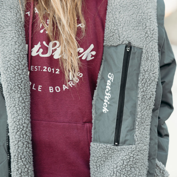 FREE BEANIE | Recycled Fleece Changing Robe “FatWrap” | Waterproof |Beach | Swimming | Surfing | Coat