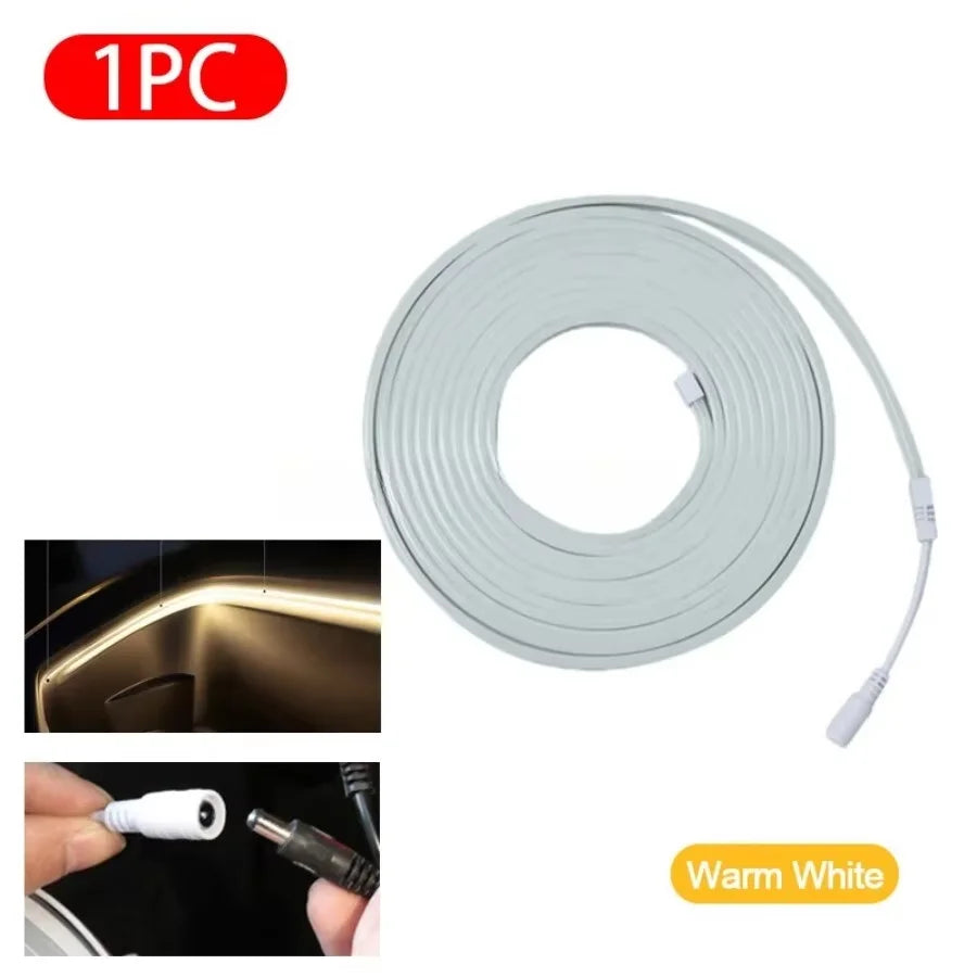 Flexible LED Ambient Light Strip 5m DC12V for Tesla Model Y 3 S After Trunk Frunk Silicone Interior Car Decorative Lamp DIY Lamp