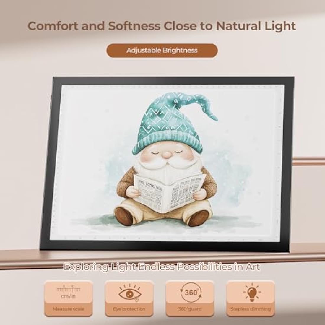 DONPODER A3 Light Box Portable LED Light Board for Diamond Painting, 10 Brightness Levels,5500 Lux Super Bright Ultra Thin Light Pad for Tracing and Crafts(42 x 32 cm)