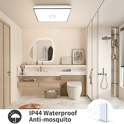Airand Bathroom Lamp 24W LED Ceiling Light Bathroom LED Ceiling Lamp IP44 Waterproof 32.5CM,Ceiling Lamp for Living Room Bedroom Children's Room