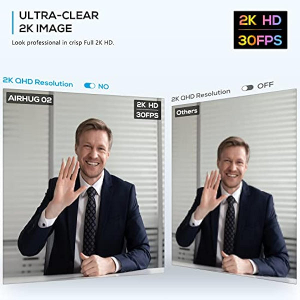 2K Webcam No Mic with Privacy Cover, USB Web Cam for Computer and Laptop Plug & Play, Web Camera Without Audio, 78° Wide-Angle,for Streaming and Conferencing,Compatible Skype Zoom YouTube