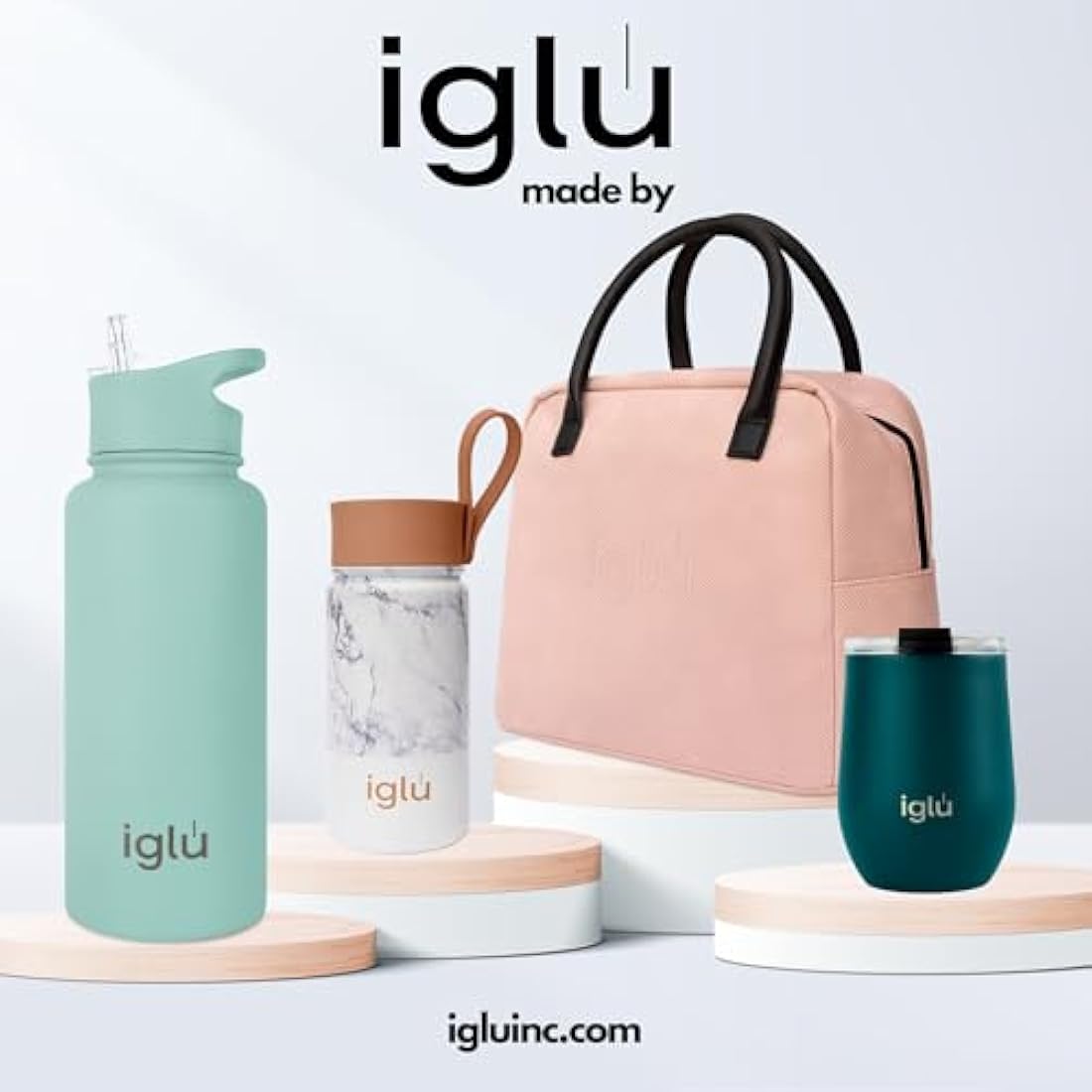 iglu Reusable Coffee Cup | Thermal Insulated Stainless Steel Travel Mug with Screw Lid | Leakproof & Double Walled - Great for Hot & Cold Drinks | Premium Eco-Friendly Gift (Ocean Teal, 16oz)