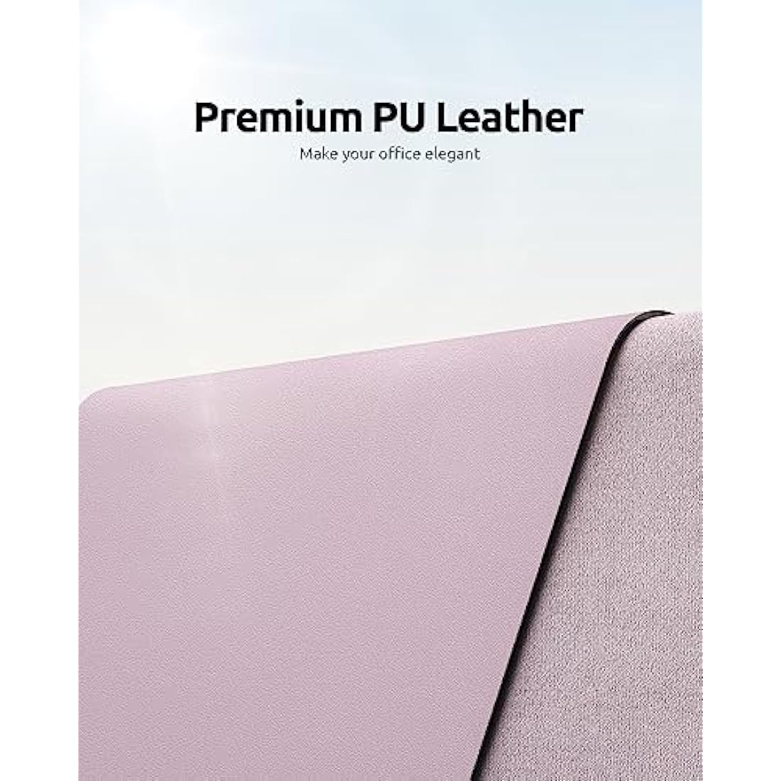 YSAGi Leather Desk Mat, Large Mouse Mat, Non-Slip Desk Pad, Waterproof PU Leather Table Protector Writing Pad for Office and Home (90 x 43 cm, Grayish Lavendar)